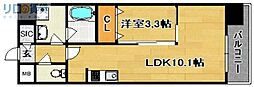 スプランディッド大阪EAST 1LDKの間取図画像