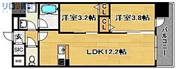 スプランディッド大阪EAST 2LDKの間取図画像