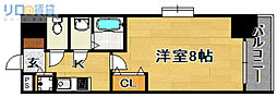 Luxe淡路2 1Kの間取図画像