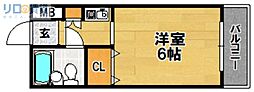 パインハイツ 1Kの間取図画像