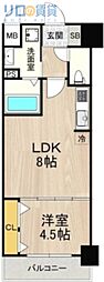 グランルクレ新大阪 1LDKの間取図画像