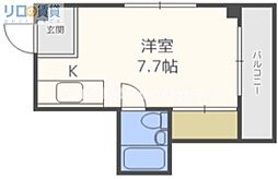 新大阪ハイツ ワンルームの間取図画像