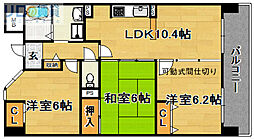 レックス豊新 3LDKの間取図画像