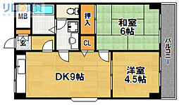 すずらんハイツ 2LDKの間取図画像