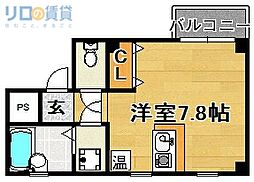 サンキャッスル菅原 ワンルームの間取図画像