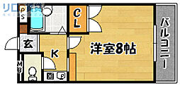 プレジデント瑞光 1Kの間取図画像