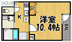フジパレス瑞光三丁目 1Kの間取図画像