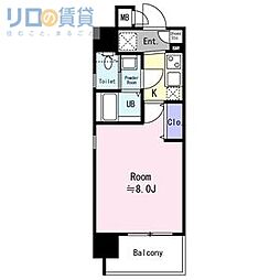 エスリード新大阪コンフォート1番館 1Kの間取図画像