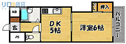 豊新グランドハイツ北 1DKの間取図画像