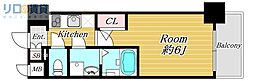 エスリード新大阪ザ・プレミアWEST 1Kの間取図画像