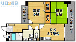 メゾンソワール 2DKの間取図画像