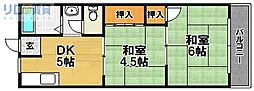 メゾン豊里 2DKの間取図画像