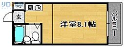 リバーエステート ワンルームの間取図画像