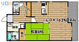 エスパシオ上新庄 1LDKの間取図画像
