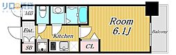 プレサンス新大阪ザ・シティ 1Kの間取図画像