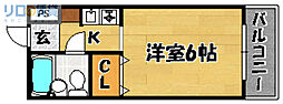 春日ハイツ 1Kの間取図画像