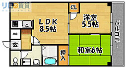 メゾンラメール 2LDKの間取図画像