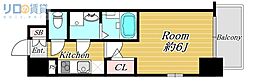 エスリード新大阪ザ・プレミアWEST 1Kの間取図画像