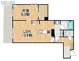 モンセル 1LDKの間取図画像