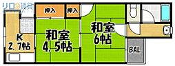 親交テラス相川 2Kの間取図画像