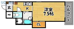 サングリーンハイツ 1Kの間取図画像