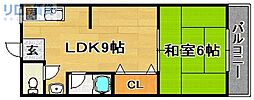マキノハイツ 1LDKの間取図画像