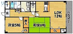 メルヴェーユコマドリ 2LDKの間取図画像