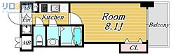 Luxe新大阪SOUTH 1Kの間取図画像