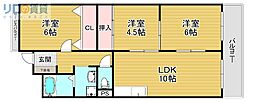 ヴィラ藤 3LDKの間取図画像