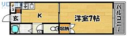 第3田中ハイツ 1Kの間取図画像