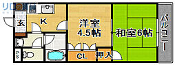 イル・ソーレ上新庄 2Kの間取図画像