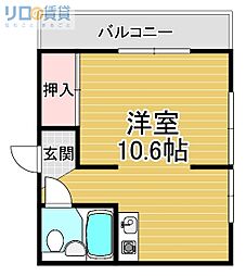シャ・トリコロール井高野 ワンルームの間取図画像