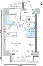 ＯＲＳＵＳ板橋本町 5階2LDKの間取り