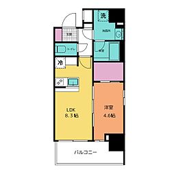 アジールコート板橋本町 8階1LDKの間取り