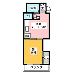 ザテラス中板橋 1DKの間取図画像