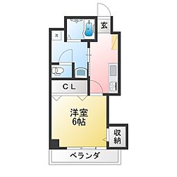 第2若木コーポ 1DKの間取図画像