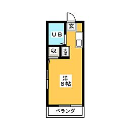 メゾン・deベルグラン 1Kの間取図画像