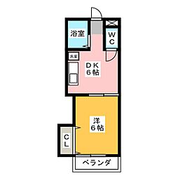 ソレイユ常盤台 1DKの間取図画像