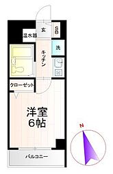 ネクサス六郷ハイツ 4階1Kの間取り