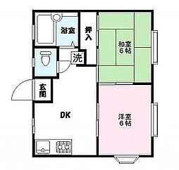 グリーンハイツT 2DKの間取図画像