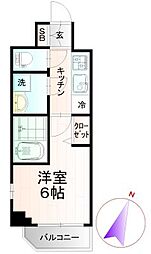 川崎デントヒルズ 1Kの間取図画像