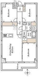 一橋学園ガーデニア 3LDKの間取図画像