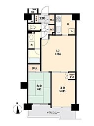 ハイラーク高崎 2LDKの間取り