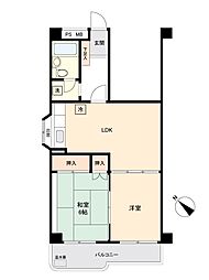わかば台マンション 2LDKの間取図画像