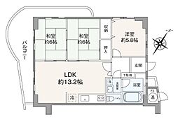 ヘルシー・マンションオリーブ・ヒル 3LDKの間取図画像