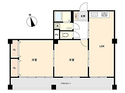 田代ハイツ 2LDKの間取図画像