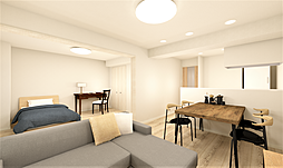 中川ビューハイツ 2SLDKのリビング/ダイニング