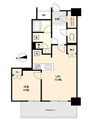 オープンレジデンシア大須門前町 1LDKの間取り