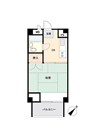 ビラ賢島D棟 1Kの間取図画像
