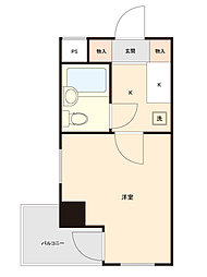 TOP横浜-蒔田 1Kの間取図画像